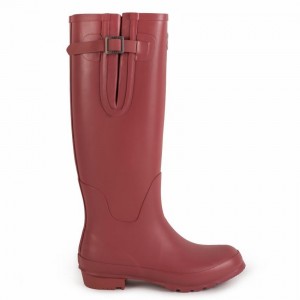 Rockfish Everyday Thermal Tall Side Adjustable 3mm Neoprene Insulated Women's Wellington Boots Deep Red | JTI9621OF