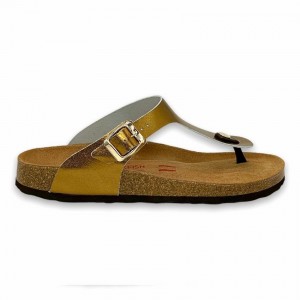 Rockfish Nixie Thong Cork Flatform Flip Flop Women's Sandals Gold | THQ279HL