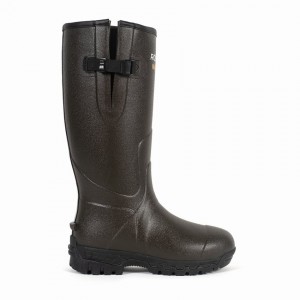 Rockfish Walkabout Tall Side Adjustable 5mm Neoprene Insulated Men's Wellington Boots Dark Brown | BUT9021YP