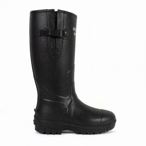 Rockfish Walkabout Tall Side Adjustable 5mm Neoprene Insulated Men's Wellington Boots Black | MVB3748BB