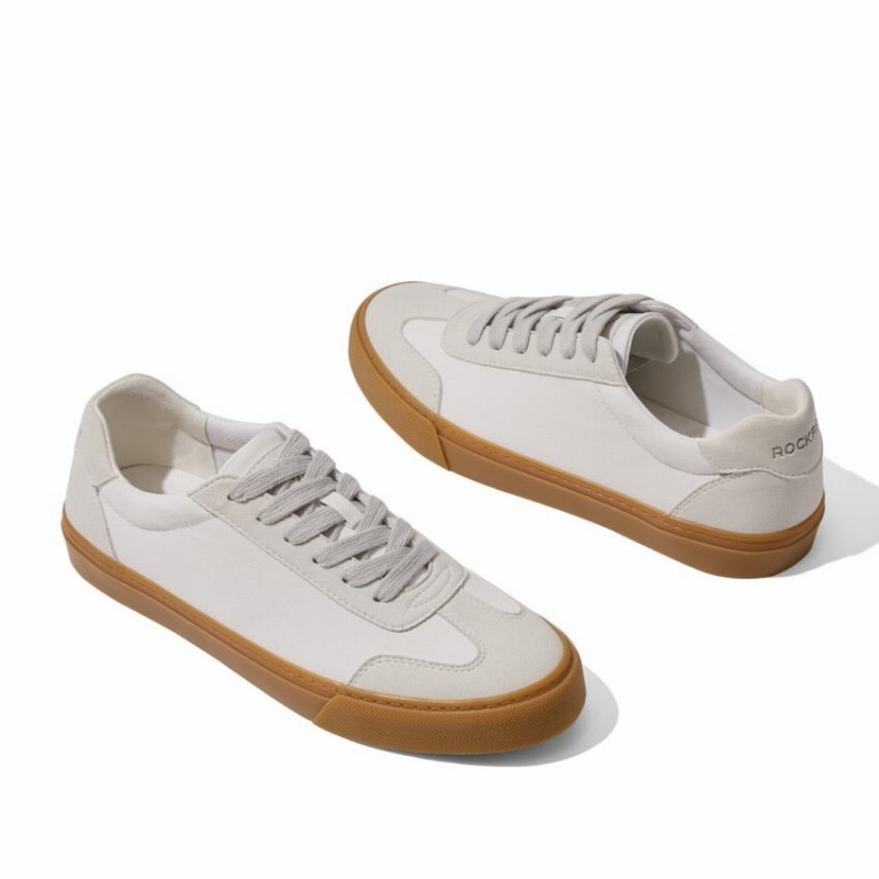 Rockfish 901 Dwr German Army Trainer Canvas Women's Low-Top Sneakers White | AQT7912LQ