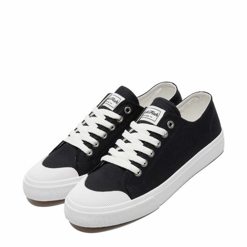 Rockfish Classic 746 Canvas Women's Low-Top Sneakers Black White | ORU4452NH