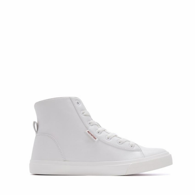 Rockfish Classic 775 Lace Up With Full Zip Microfibre Faux Leather Women\'s High-Top Sneakers White | QNA9427PR