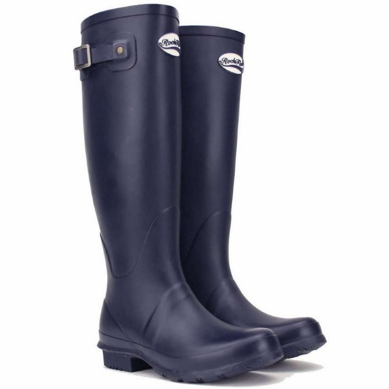 Rockfish Classic Tall Women's Wellington Boots Navy Blue | PFT4948XY