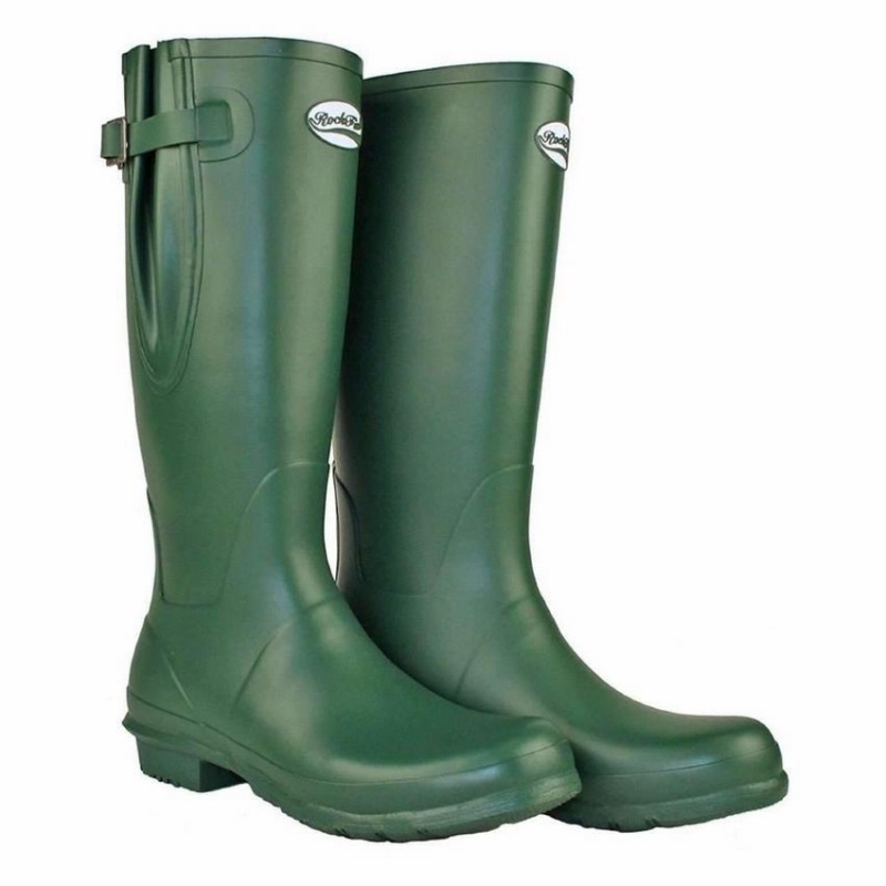 Rockfish Everyday Tall Side Adjustable Men's Wellington Boots Green | PNS8518BH