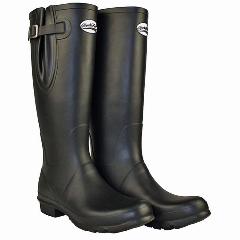 Rockfish Everyday Tall Side Adjustable Men's Wellington Boots Black | IQF8660LT