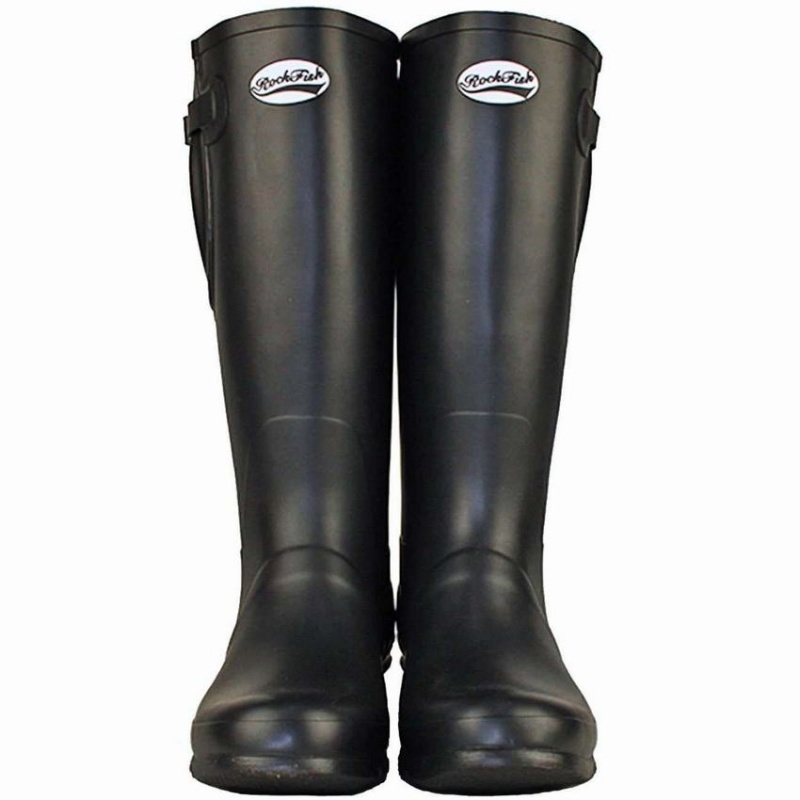 Rockfish Everyday Tall Side Adjustable Men's Wellington Boots Black | IQF8660LT