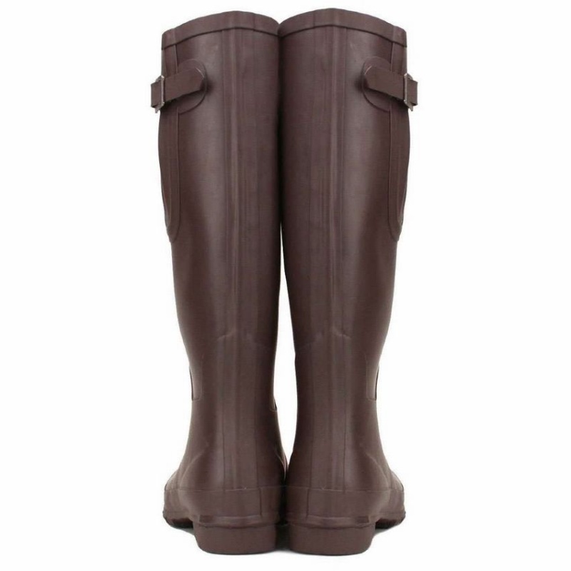 Rockfish Everyday Tall Side Adjustable Women's Wellington Boots Dark Brown | OQU9934DL