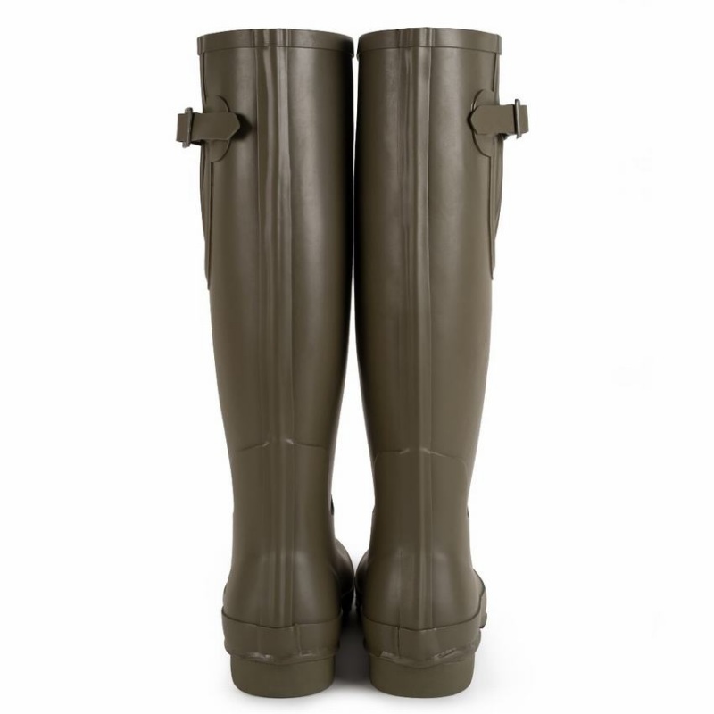 Rockfish Everyday Tall Side Adjustable Women's Wellington Boots Deep Green Brown | QXU1562UT