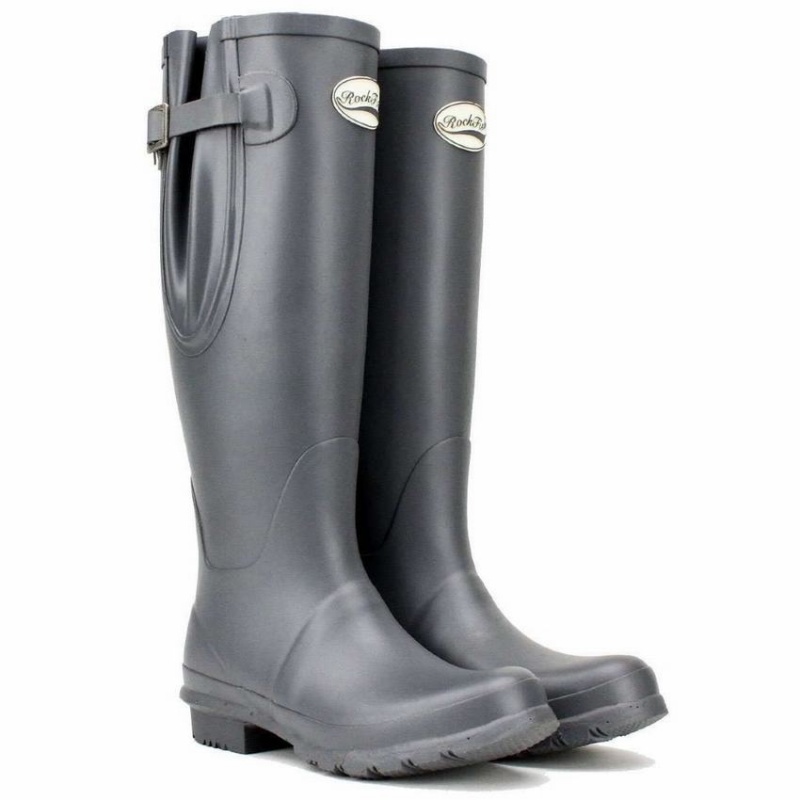 Rockfish Everyday Tall Side Adjustable Women's Wellington Boots Grey | IDO750YY