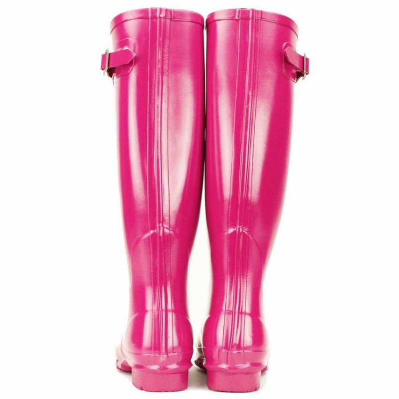 Rockfish Everyday Tall Side Adjustable Women's Wellington Boots Rose Red | PAJ1916TK