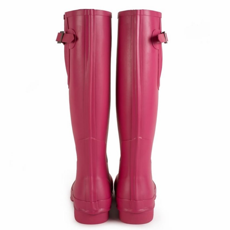 Rockfish Everyday Tall Side Adjustable Women's Wellington Boots Rose Red | GCH2129FI