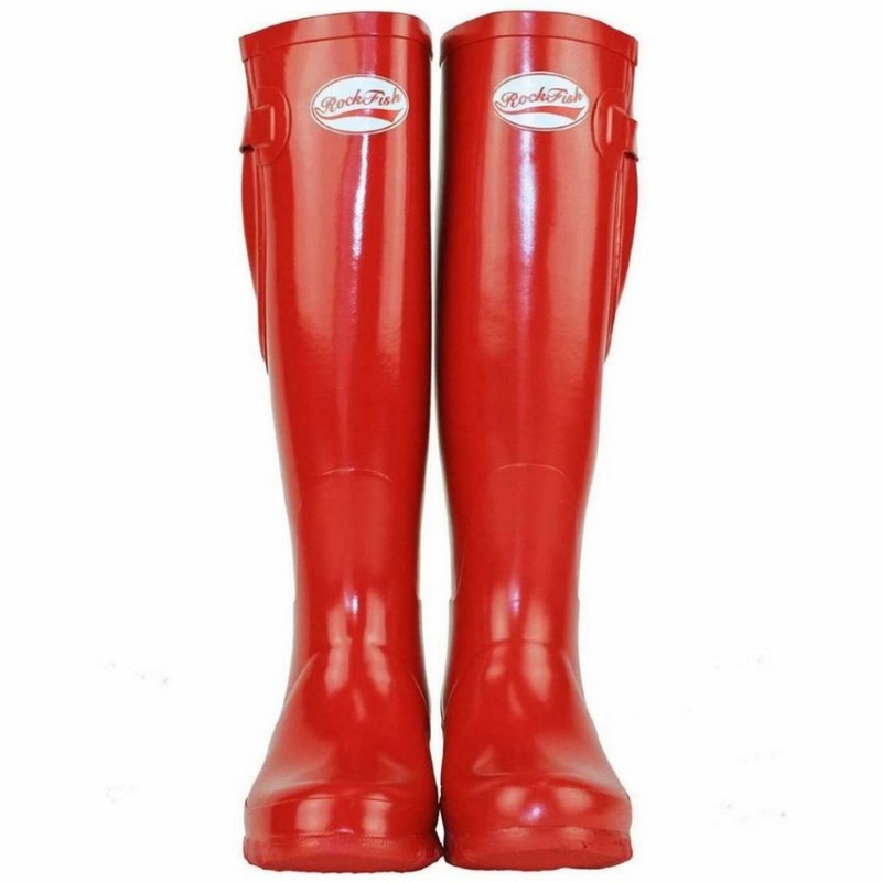 Rockfish Everyday Tall Side Adjustable Women's Wellington Boots Red | OLT7485HD