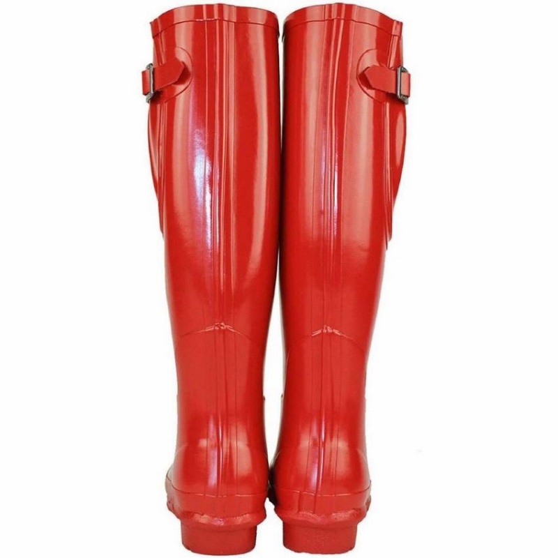 Rockfish Everyday Tall Side Adjustable Women's Wellington Boots Red | OLT7485HD