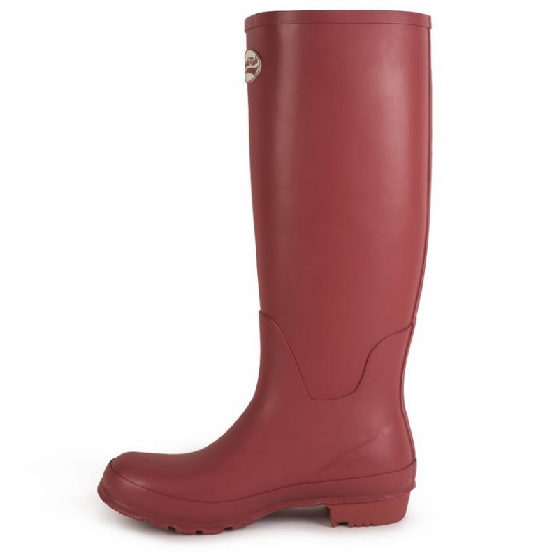 Rockfish Everyday Thermal Tall Side Adjustable 3mm Neoprene Insulated Women's Wellington Boots Deep Red | JTI9621OF