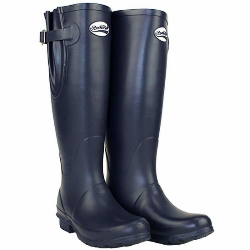 Rockfish Everyday Thermal Tall Side Adjustable 3mm Neoprene Insulated Women's Wellington Boots Navy Blue | JDX6694QN