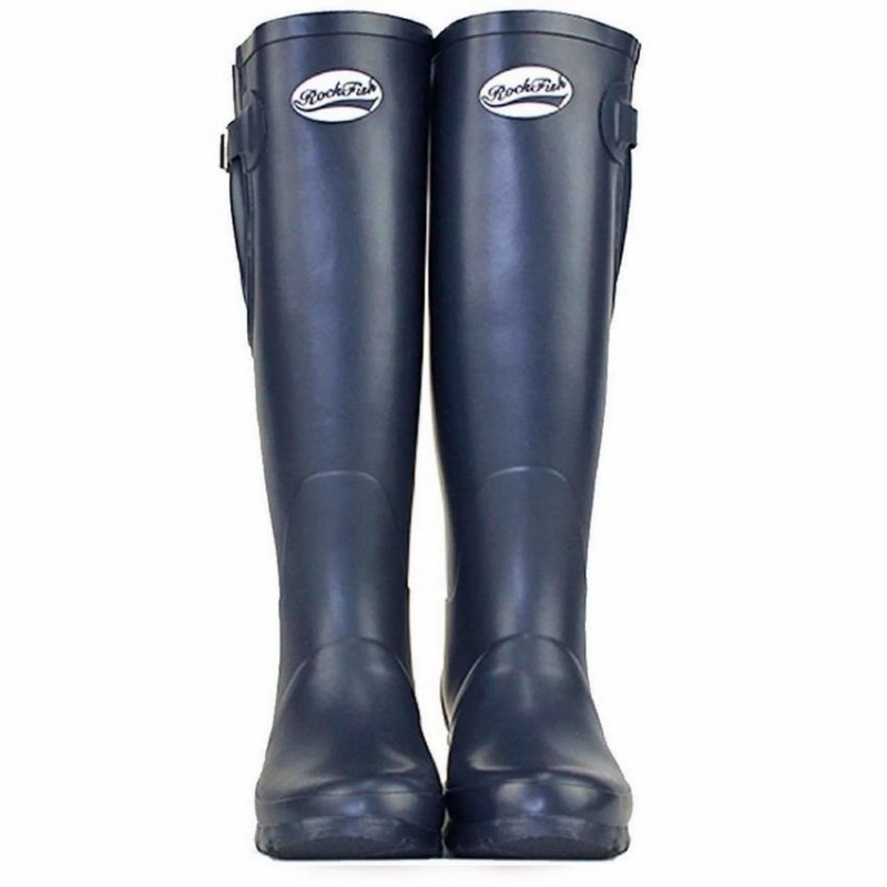 Rockfish Everyday Thermal Tall Side Adjustable 3mm Neoprene Insulated Women's Wellington Boots Navy Blue | JDX6694QN