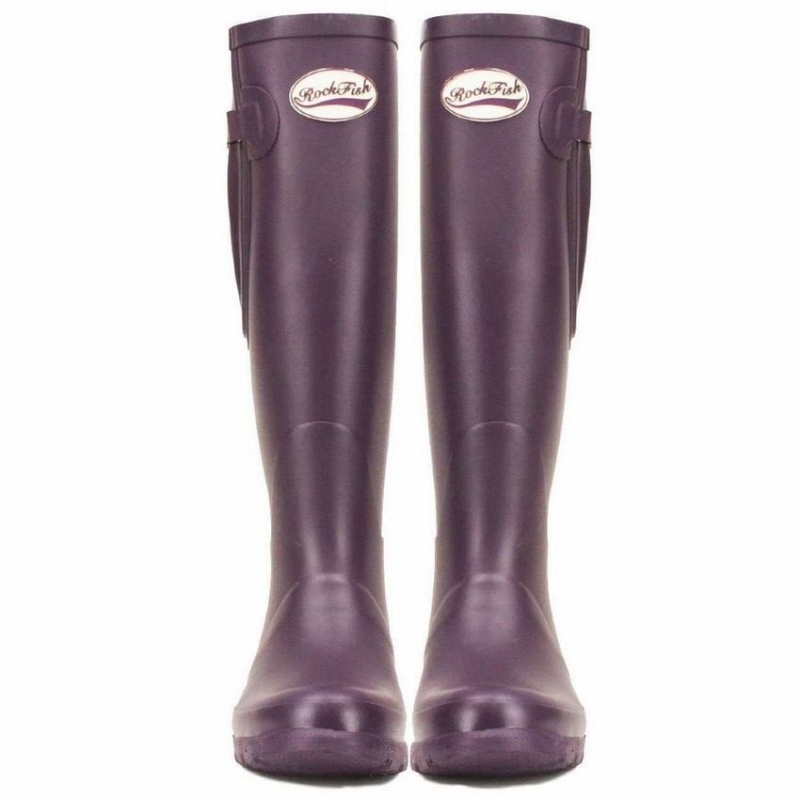 Rockfish Everyday Thermal Tall Side Adjustable 3mm Neoprene Insulated Women's Wellington Boots Purple | VTT8834ZJ