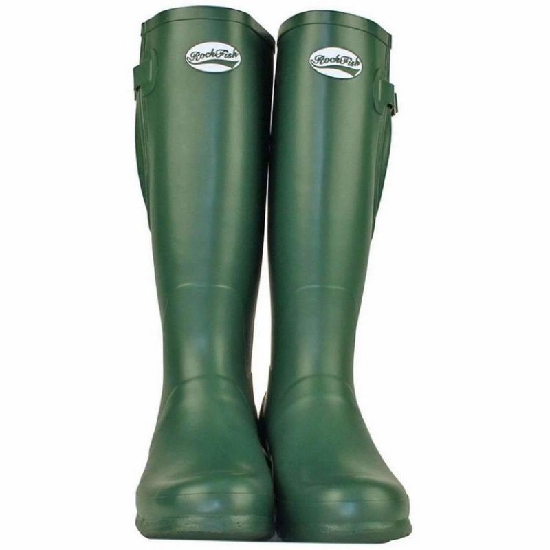 Rockfish Everyday Thermal Tall Side Adjustable 3mm Neoprene Insulated Women's Wellington Boots Green | XOD6499WR