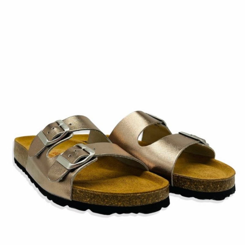 Rockfish Kendall Two-Strap Double Strap Women's Sandals Gold | LVR5465GO