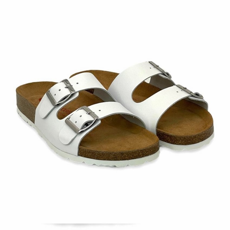 Rockfish Kendall Two-Strap Double Strap Women's Sandals White | JVZ9954CW