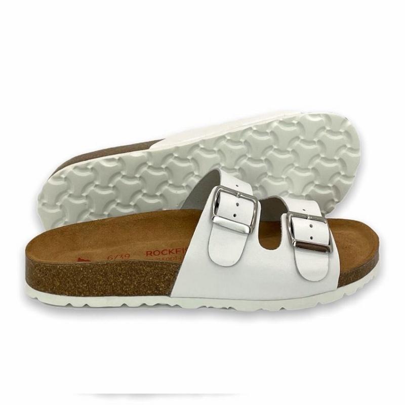 Rockfish Kendall Two-Strap Double Strap Women's Sandals White | JVZ9954CW