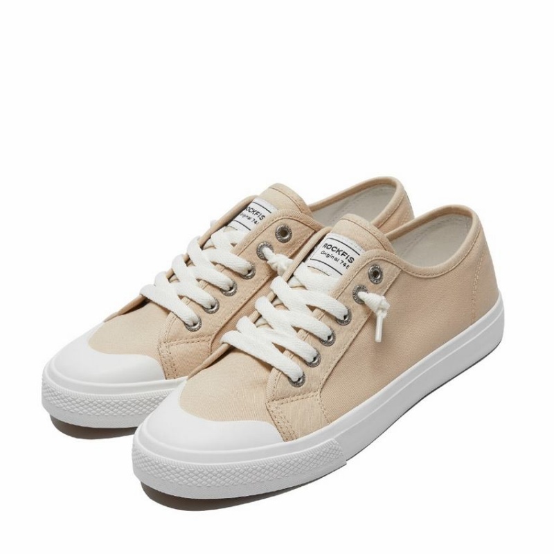 Rockfish Original 745 Lazy-lace Canvas Women's Low-Top Sneakers Beige | LOE3814JP