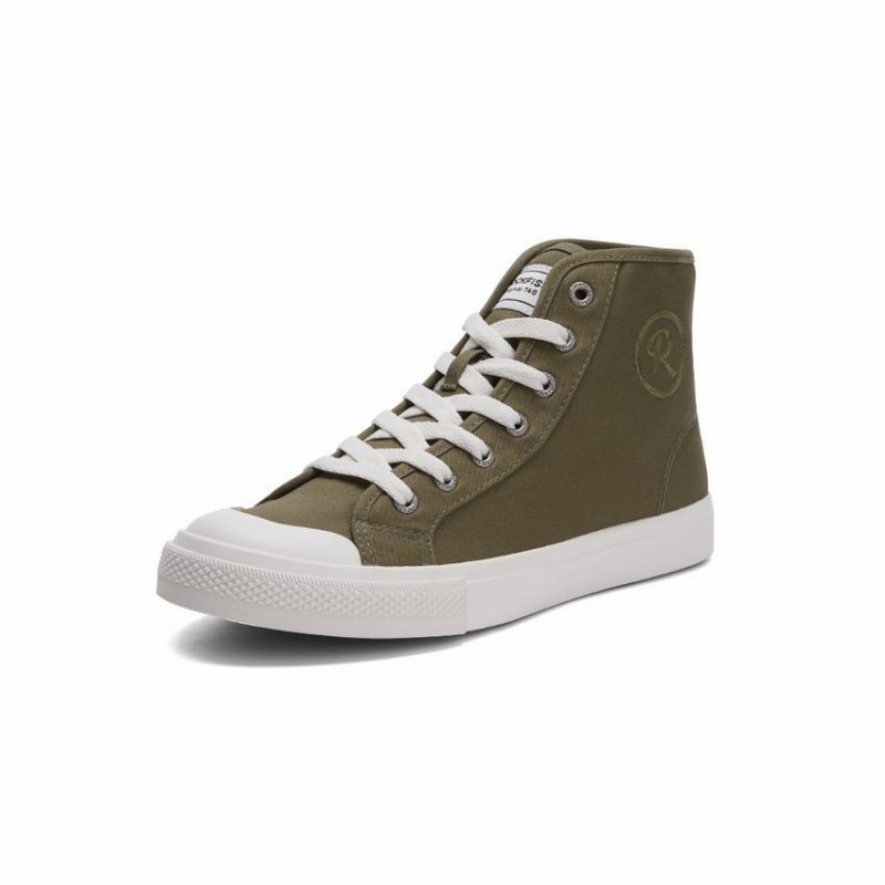 Rockfish Original 745 Water Repellent Canvas Women's High-Top Sneakers Green | DSR1295QI