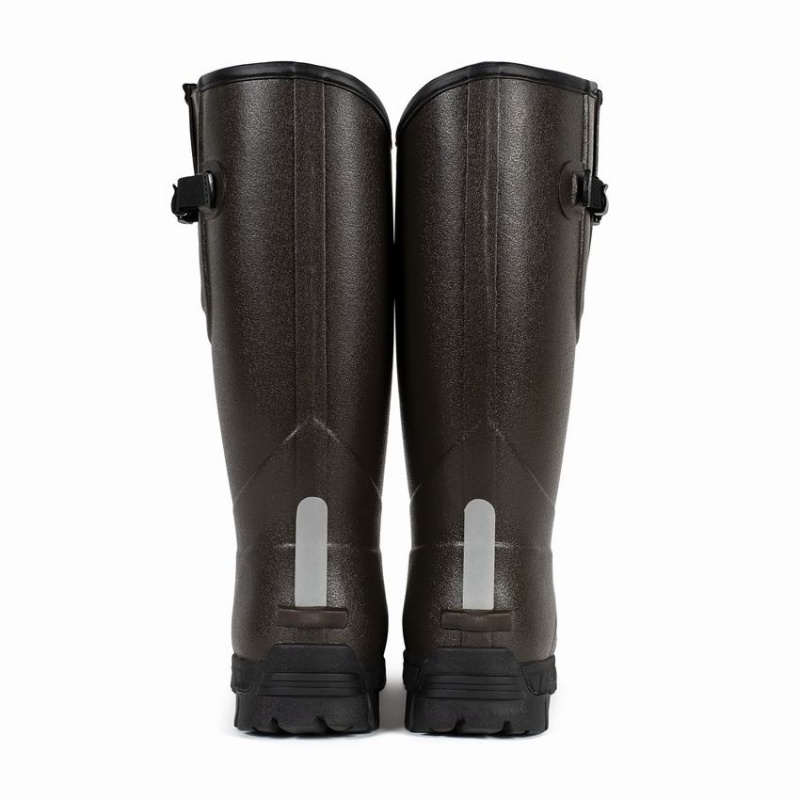 Rockfish Walkabout Tall Side Adjustable 5mm Neoprene Insulated Men's Wellington Boots Dark Brown | BUT9021YP