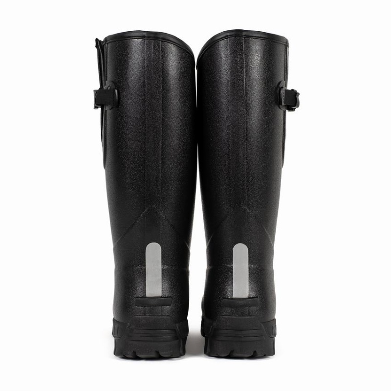 Rockfish Walkabout Tall Side Adjustable 5mm Neoprene Insulated Men's Wellington Boots Black | MVB3748BB