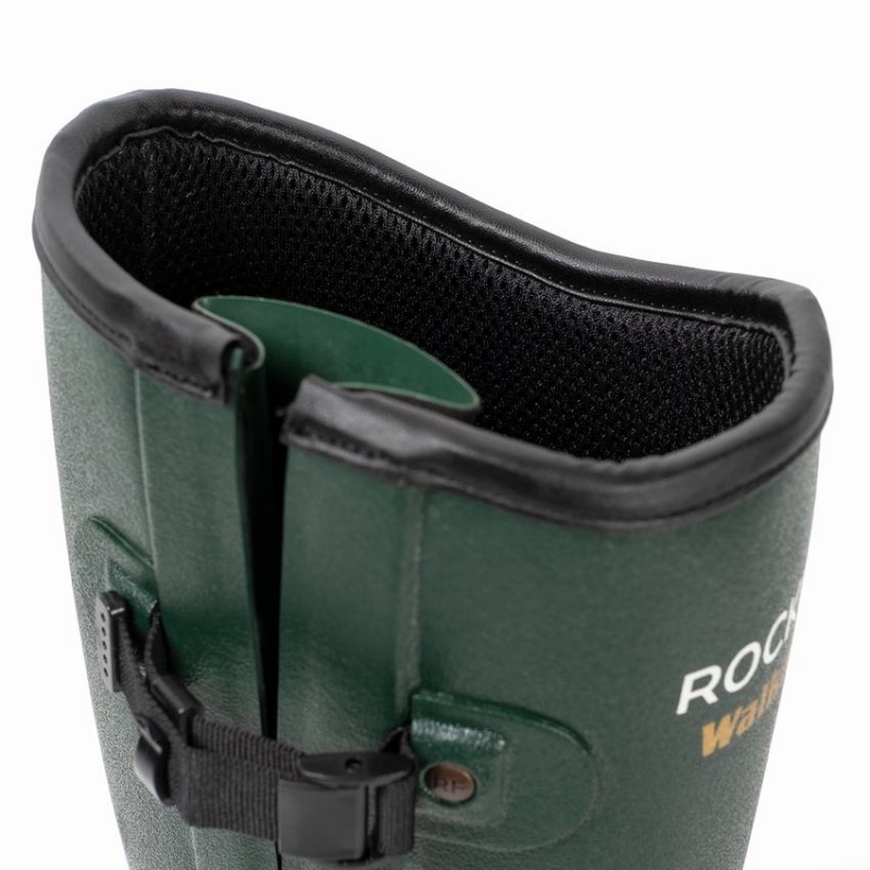 Rockfish Walkabout Tall Side Adjustable 5mm Neoprene Insulated Men's Wellington Boots Dark Green | HZK4810AO